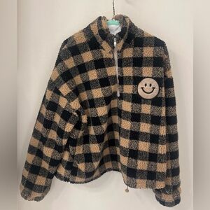 Cozy checkered pullover